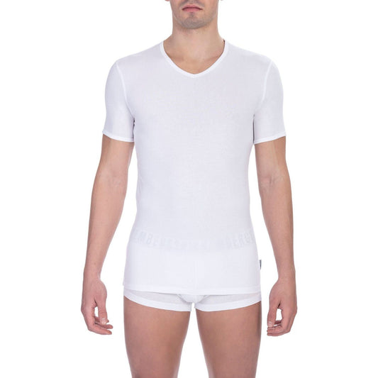 Bikkembergs White Cotton Men T-Shirt