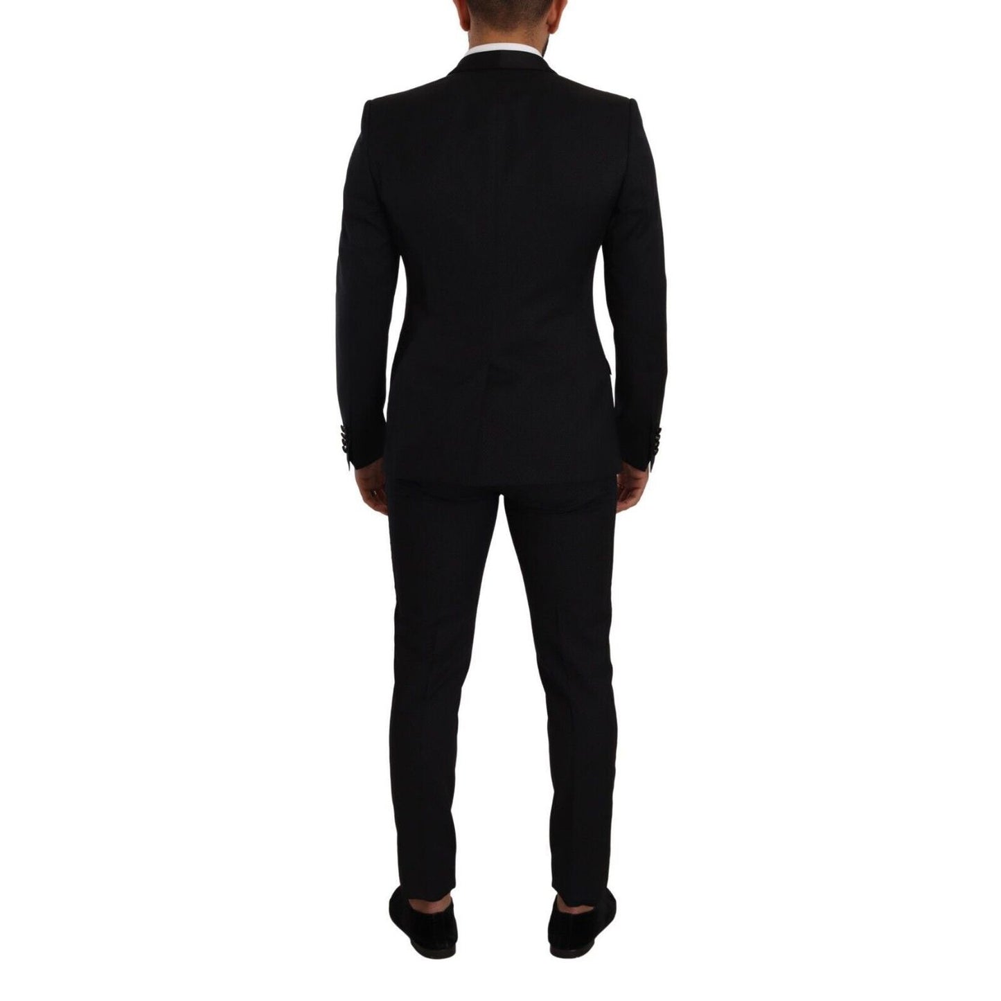 Dolce & Gabbana Black Fantasy GOLD Wool Slim Fit 2 Piece Suit