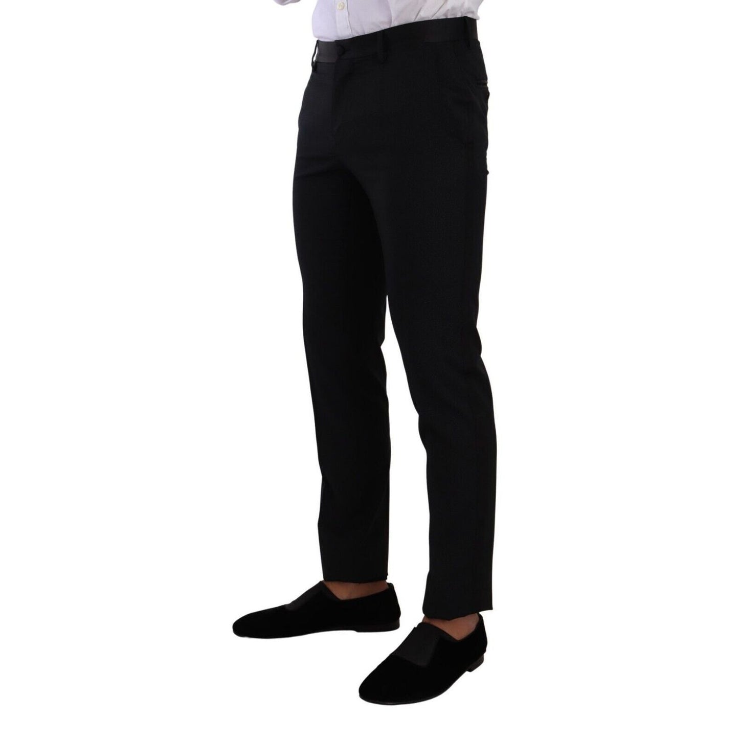 Dolce & Gabbana Black Fantasy GOLD Wool Slim Fit 2 Piece Suit