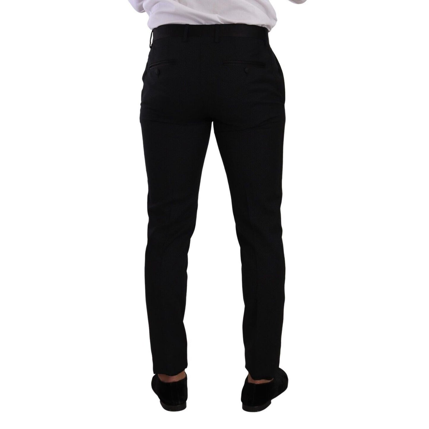 Dolce & Gabbana Black Fantasy GOLD Wool Slim Fit 2 Piece Suit