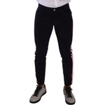 Dolce & Gabbana Blue Corduroy Cotton Stretch Skinny Jeans