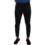 Dolce & Gabbana Blue Cotton Stretch Jogging Trouser Pants