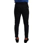 Dolce & Gabbana Blue Cotton Stretch Jogging Trouser Pants
