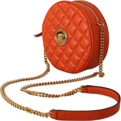 Versace Red Nappa Leather Medusa Round Crossbody Bag Versace