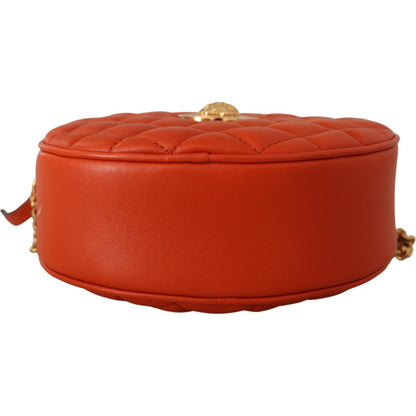 Versace Red Nappa Leather Medusa Round Crossbody Bag Versace
