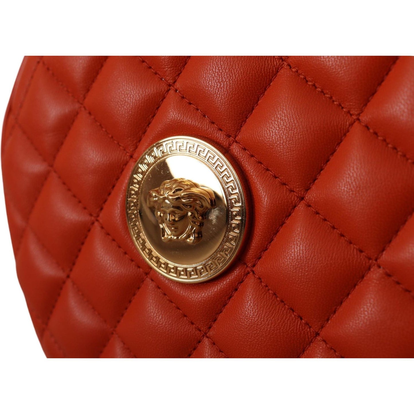 Versace Red Nappa Leather Medusa Round Crossbody Bag Versace