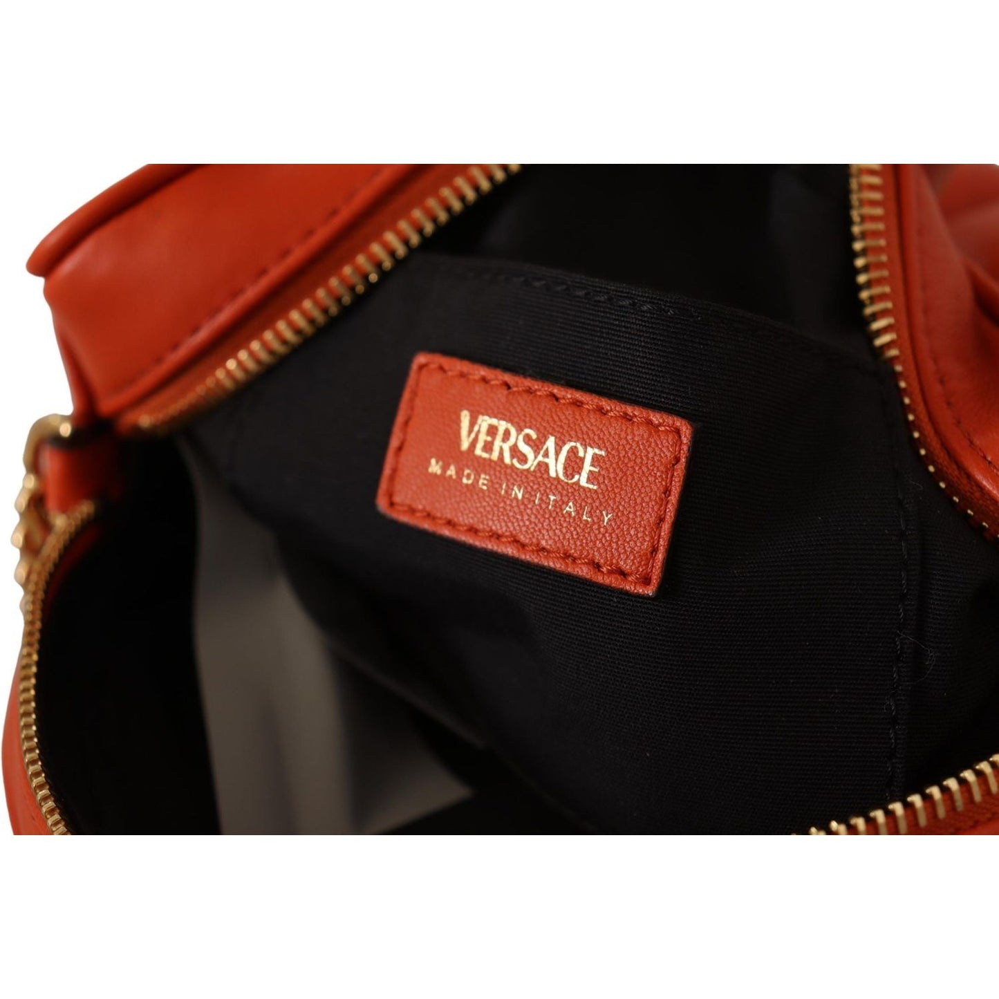 Versace Red Nappa Leather Medusa Round Crossbody Bag Versace