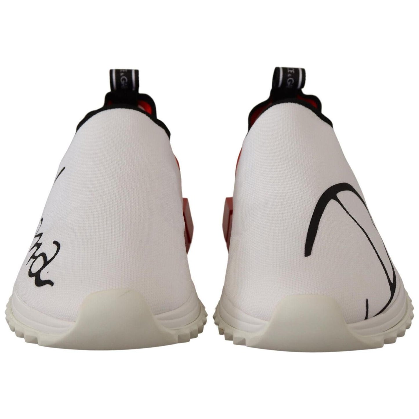 Dolce & Gabbana White Red Sorrento Sandals Sneakers