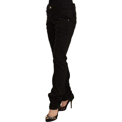 Acht Black Low Waist Cotton Stretch Denim Skinny Jeans