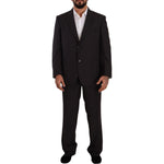 Domenico Tagliente Gray Polyester Single Breasted Formal Suit KOS1943 - 53
