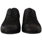 Dolce & Gabbana Black Caiman Leather Mens Oxford Shoes