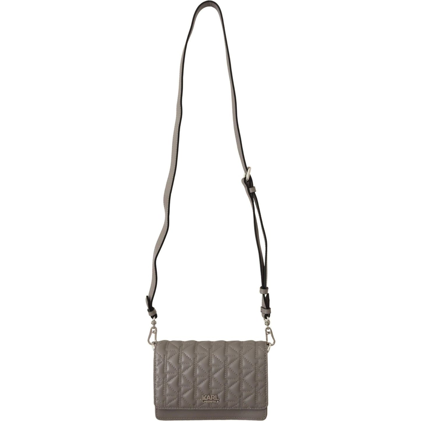 Karl Lagerfeld Light Grey Leather Crossbody Bag Karl Lagerfeld