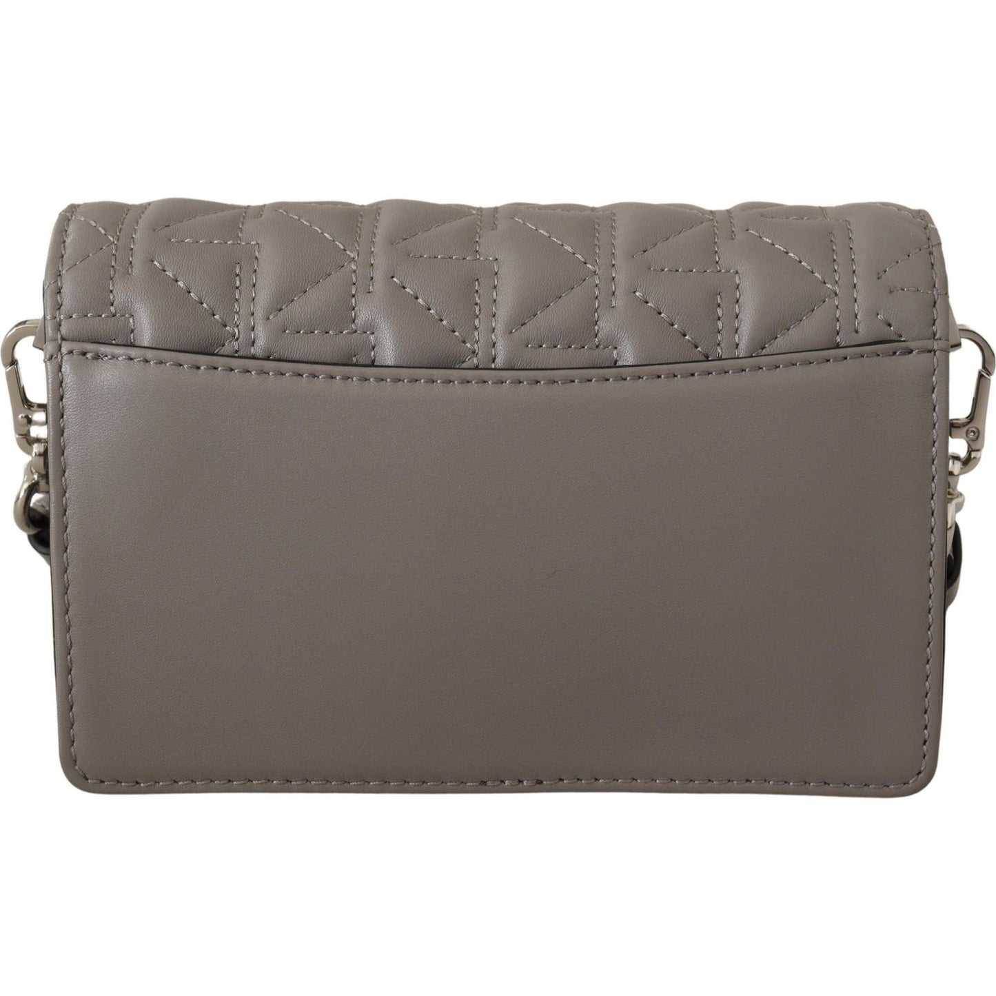 Karl Lagerfeld Light Grey Leather Crossbody Bag Karl Lagerfeld