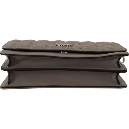 Karl Lagerfeld Light Grey Leather Crossbody Bag Karl Lagerfeld