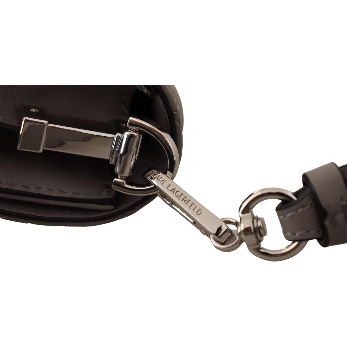 Karl Lagerfeld Light Grey Leather Crossbody Bag Karl Lagerfeld