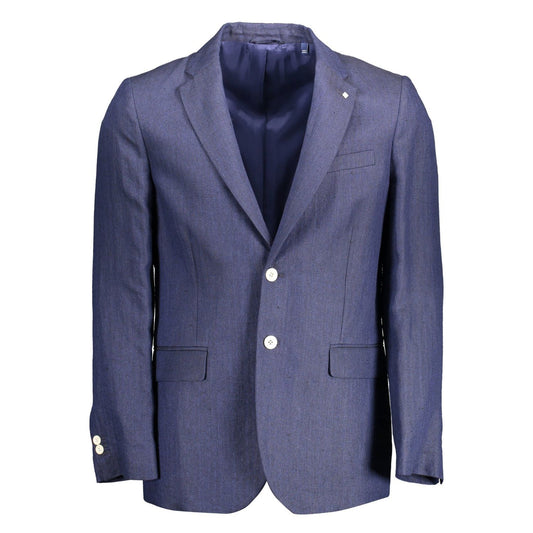Gant Elegant Blue Linen Classic Jacket