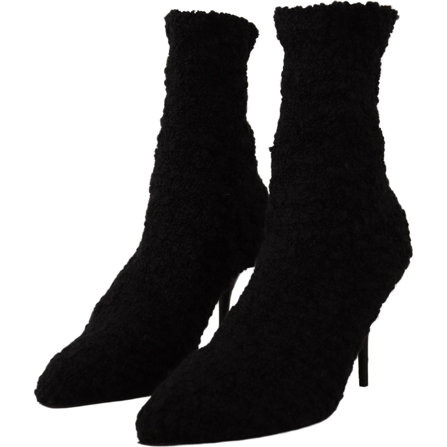 Dolce & Gabbana Black Stiletto Heels Mid Calf Women Boots