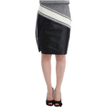 Sachin & Babi Gray Black Liza Leather Straight Pencil