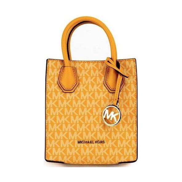 حقيبة تسوق North South من Michael Kors Mercer XS Honeycomb Gold Signature PVC