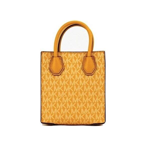 حقيبة تسوق North South من Michael Kors Mercer XS Honeycomb Gold Signature PVC