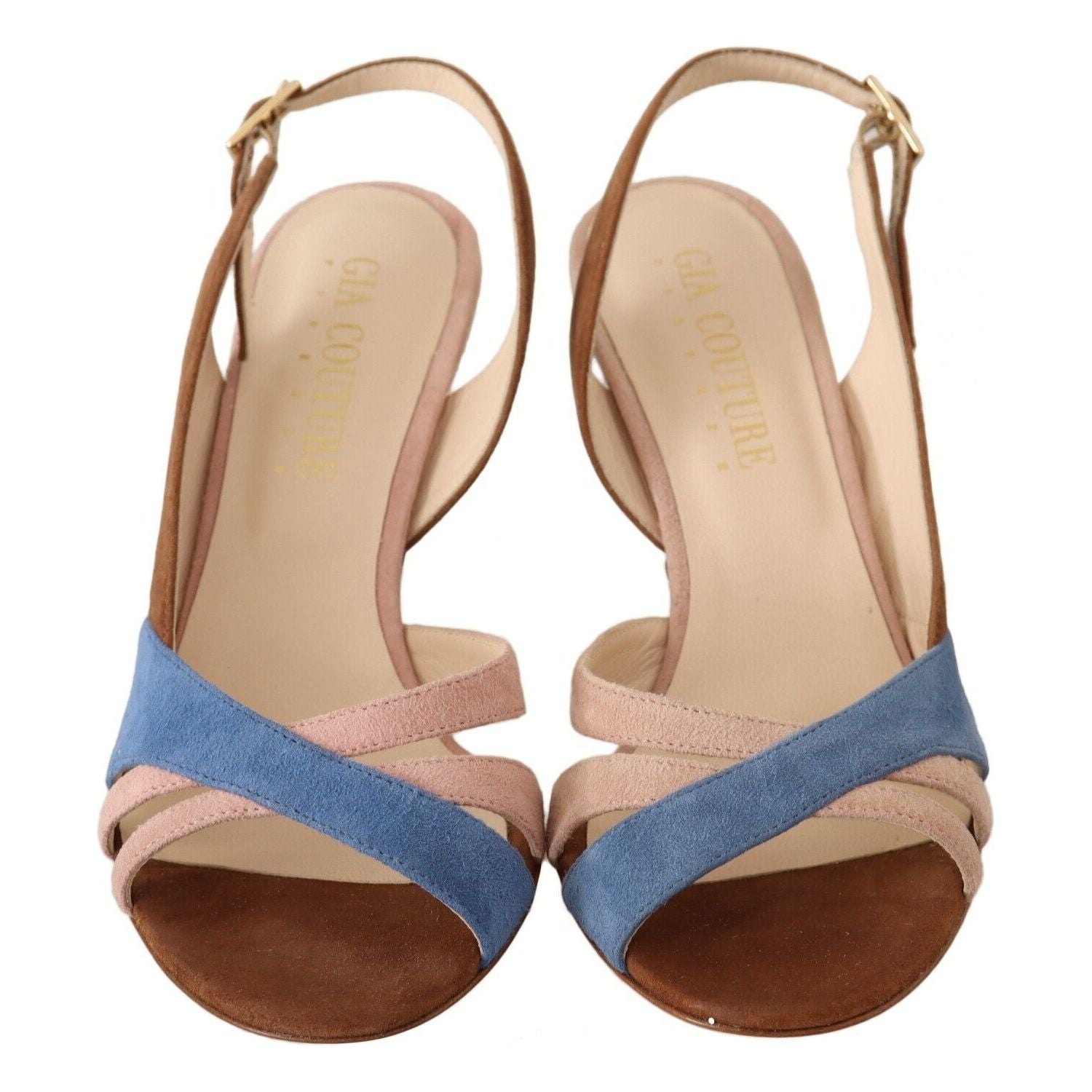 صندل GIA COUTUR الأنيق متعدد الألوان من الجلد السويدي بكعب مفتوح من الخلف