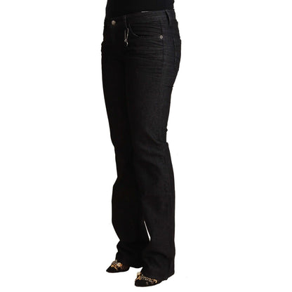 Costume National Black Cotton Low Waist Skinny Jeans