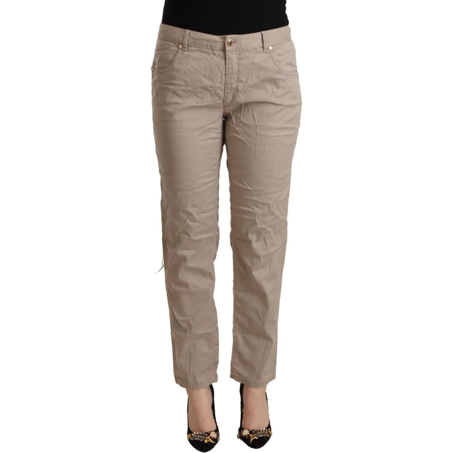 بنطلون Acht Beige متوسط ​​الخصر