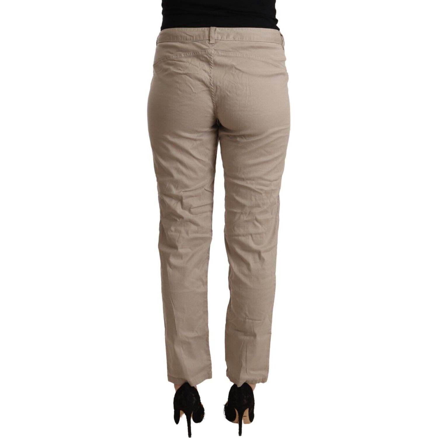 بنطلون Acht Beige متوسط ​​الخصر