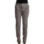 Acht Chic Gray High Waist Straight Fit Jeans Acht Dim Gray