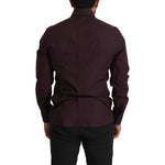 Dolce & Gabbana Purple Cotton GOLD Slim Fit Dress Shirt