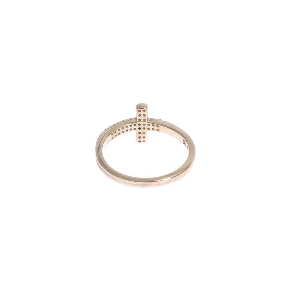 Nialaya Silver CZ Cross 925 Ring Ring