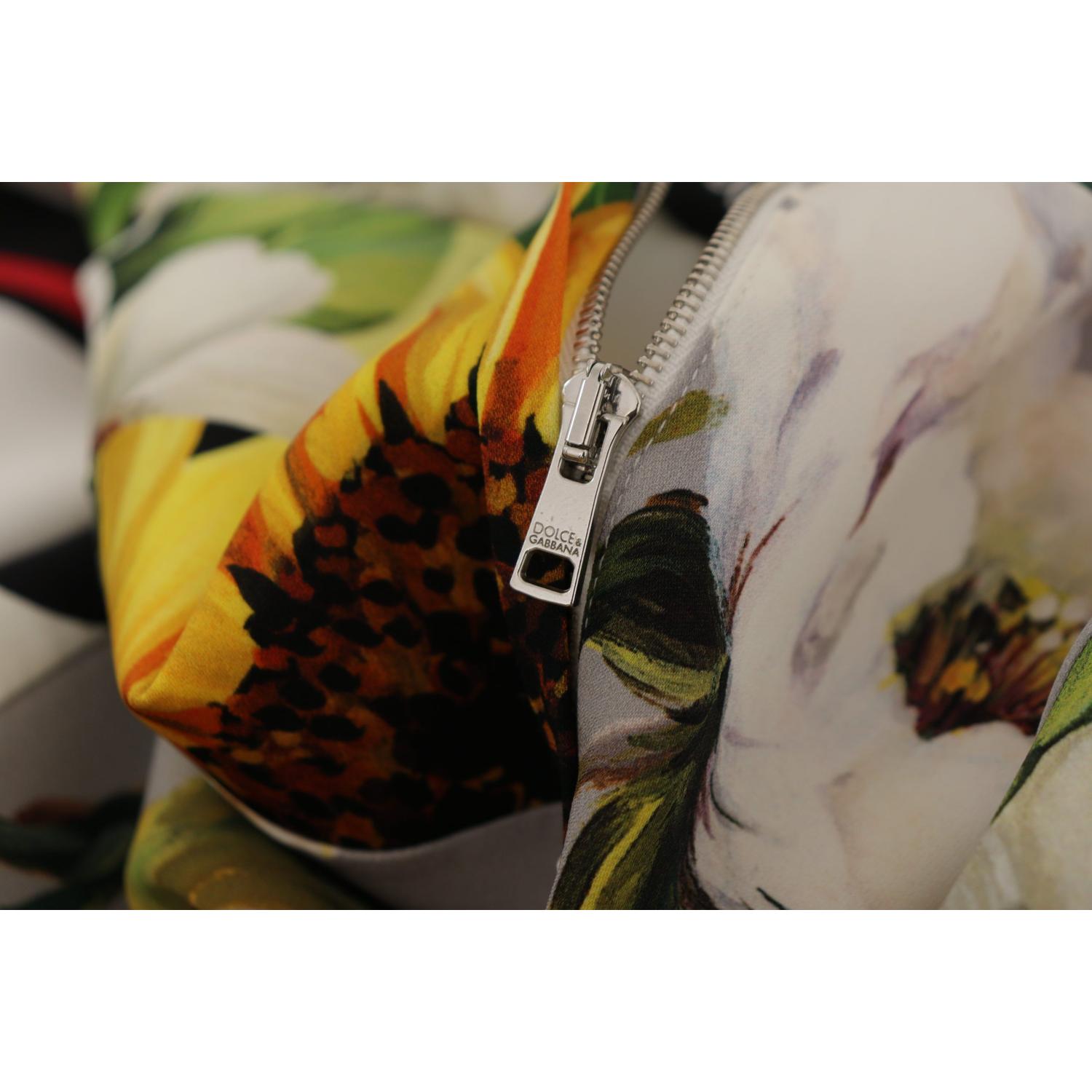 فستان دولتشي آند غابانا متعدد الألوان من قماش شارموز