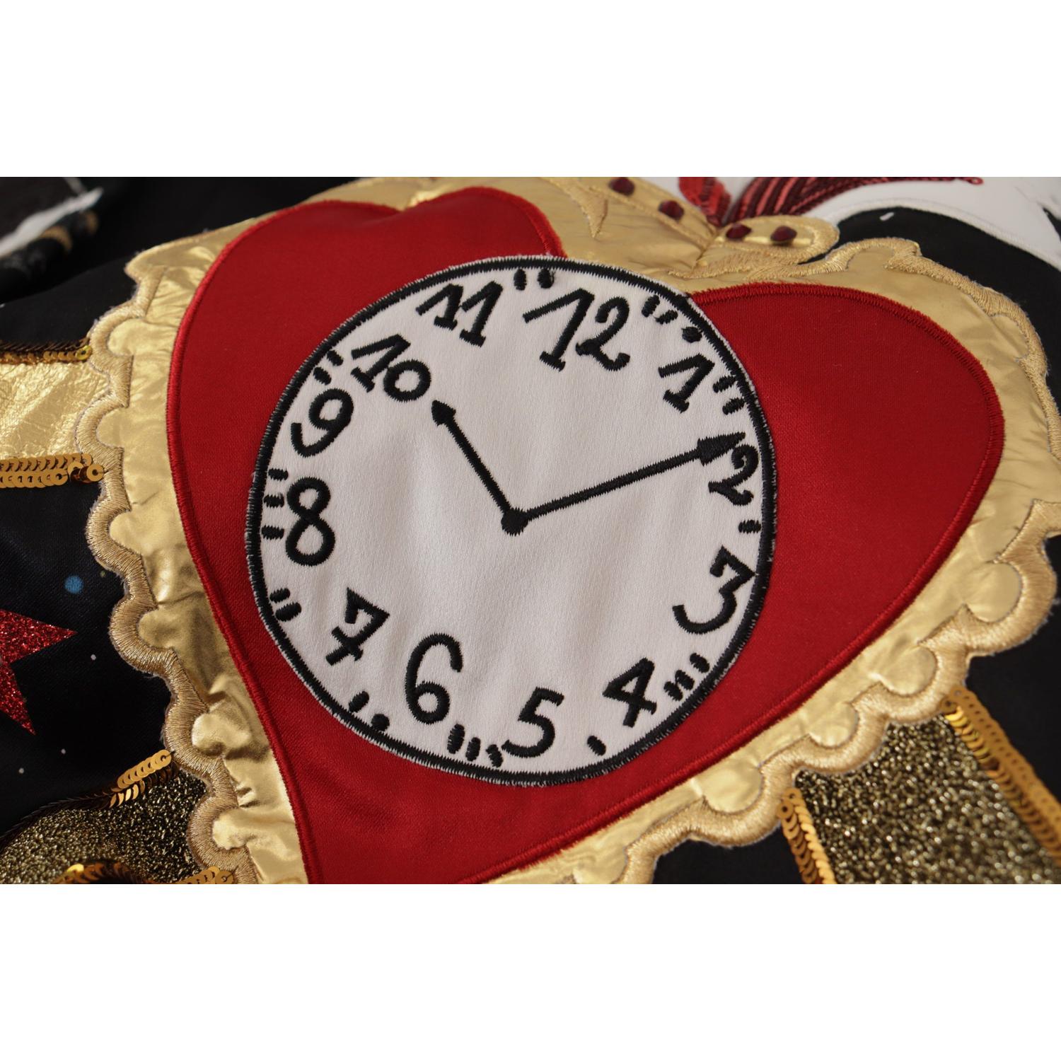 تنورة سوداء مطرزة بقصة A وخصر مرتفع من دولتشي آند غابانا