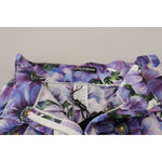 Dolce & Gabbana Purple Anemone High Waist Hot Pants Shorts