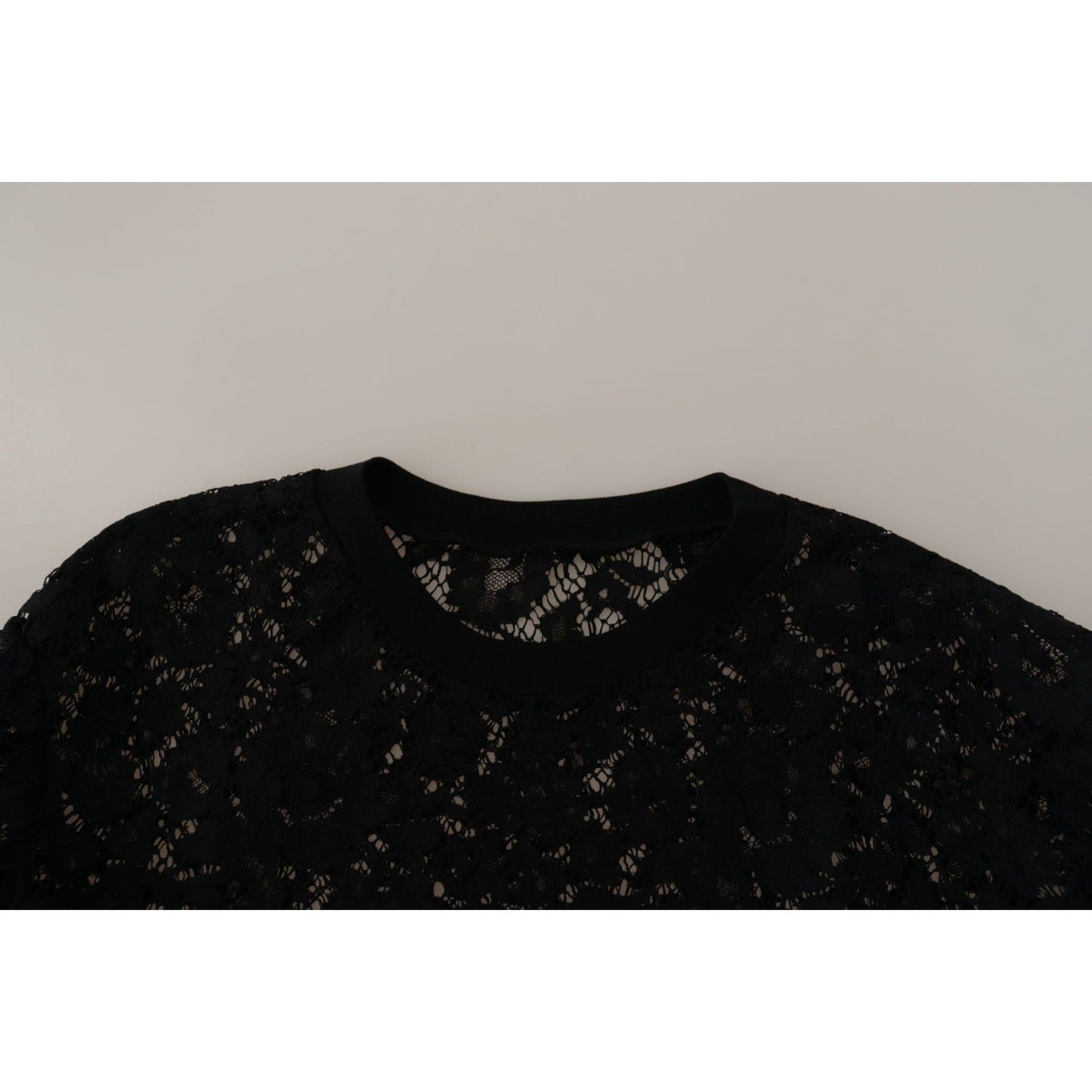 Dolce & Gabbana Black Floral Lace Pullover Sicily Blouse