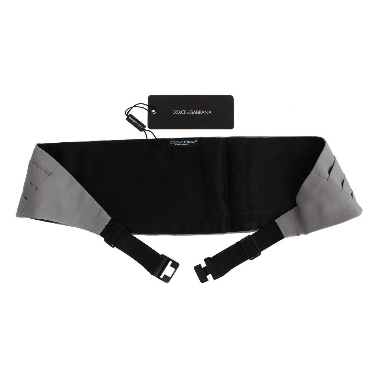 Dolce & Gabbana Gray Waist Belt Silk Cummerbund SIG13995-1