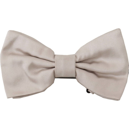 Dolce & Gabbana Gray 100% Silk Adjustable Neck Papillon Tie