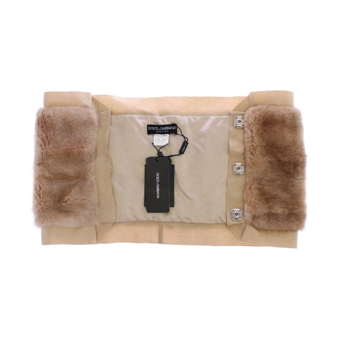 Dolce & Gabbana Beige MINK Fur Scarf Foulard Neck Wrap