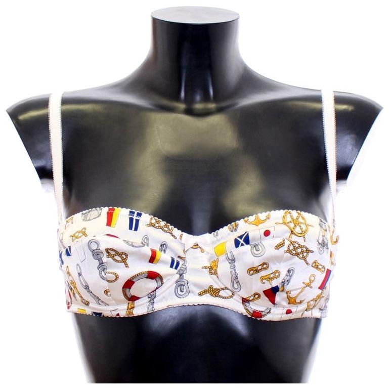 Dolce & Gabbana White Sailor Bra Panty Stretch Underwear