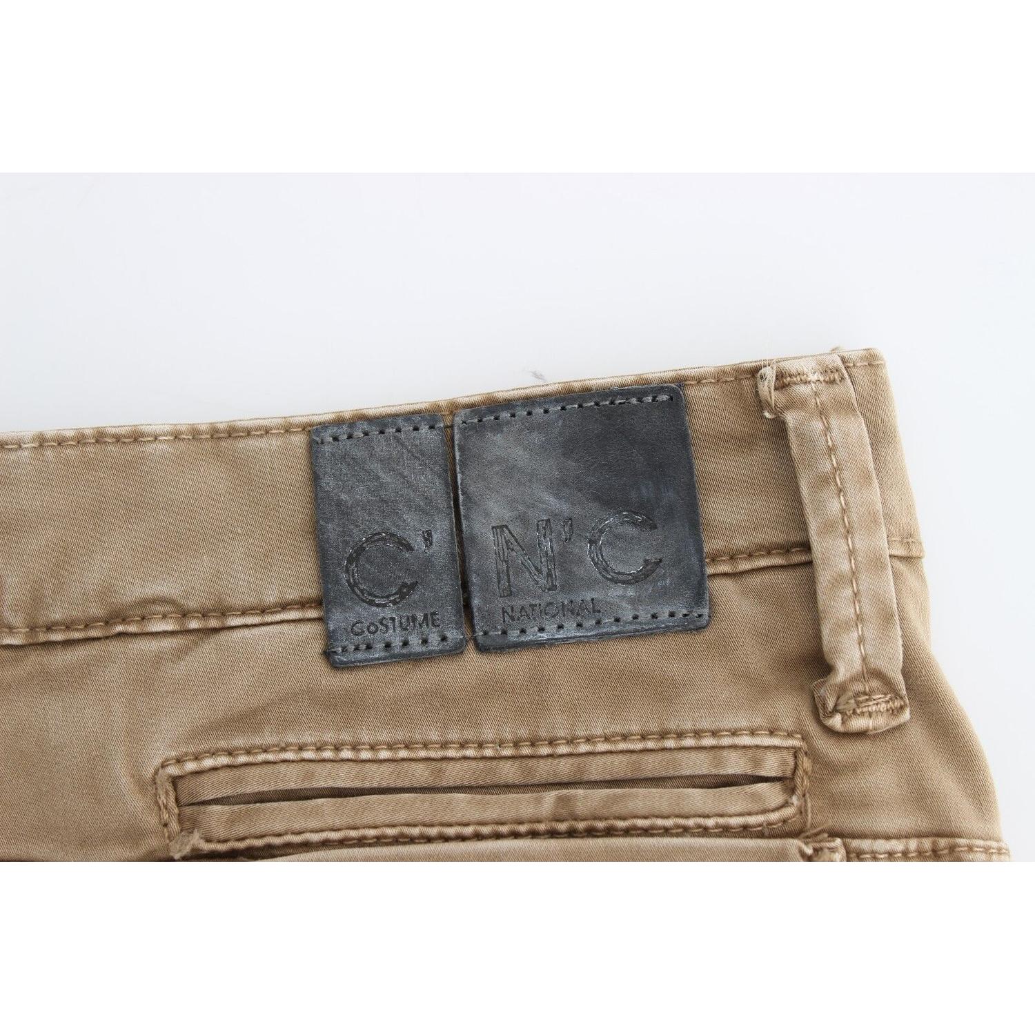 بنطلون جينز مستقيم الساق باللون البيج من مجموعة ناشونال شيك