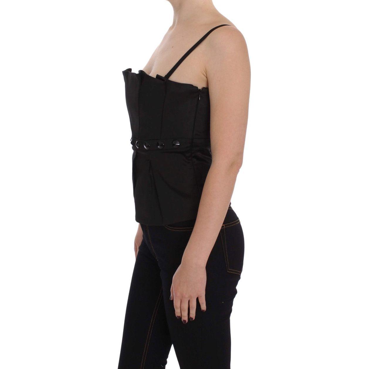 بلوزة كامي سهرة أنيقة باللون الأسود