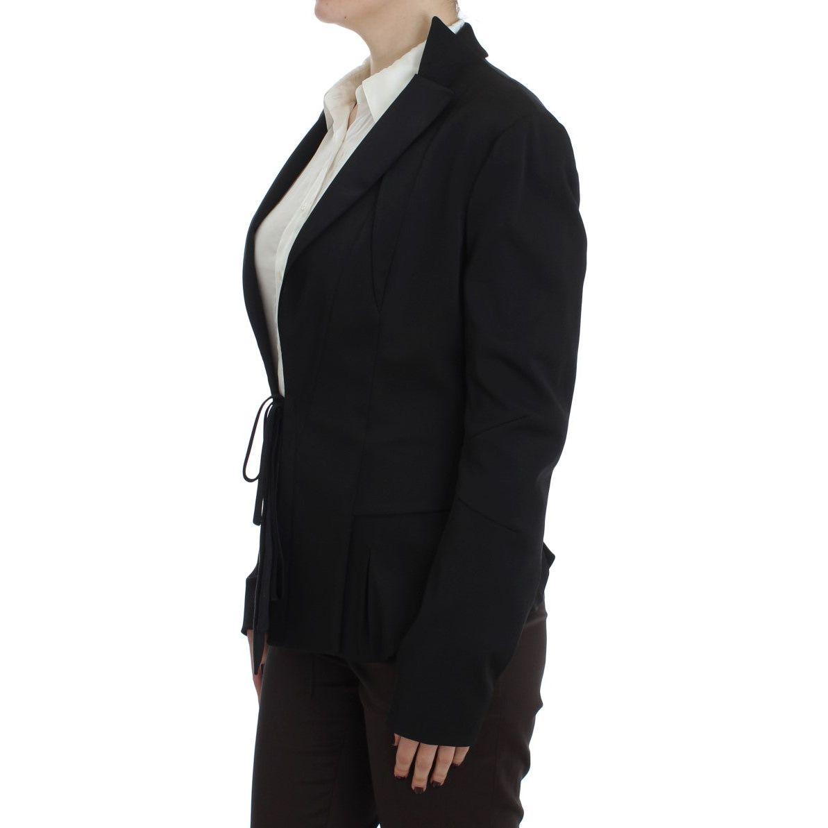 Exte Black Stretch Single Breasted Blazer Jacket Exte