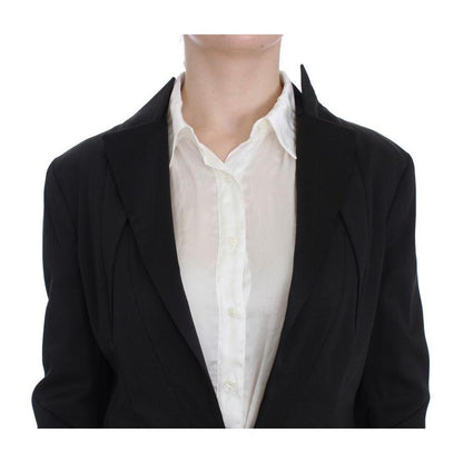 Exte Black Stretch Single Breasted Blazer Jacket Exte