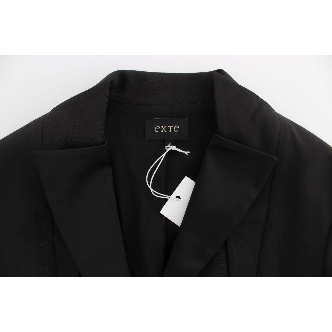 Exte Black Stretch Single Breasted Blazer Jacket Exte