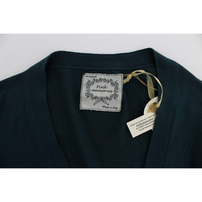 PINK MEMORIES Green Button Down Cardigan Sweater