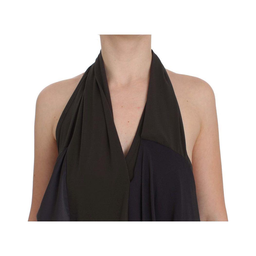 بلوزة أنيقة بدون أكمام من CORA GROPPO باللونين الرمادي والأزرق