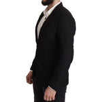 Dolce & Gabbana Black Single Breasted Coat Men Blazer JKT3378- 50