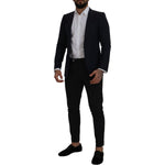 Dolce & Gabbana Blue Wool Single Breasted Coat Blazer
