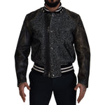 Dolce & Gabbana Black Houndstooth Polyester Bomber Jacket JKT3333- 52