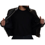 Dolce & Gabbana Black Houndstooth Polyester Bomber Jacket JKT3333- 52